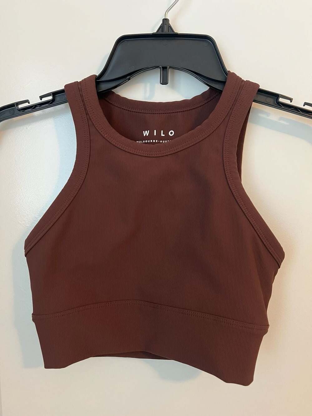 WILO Melbourne Australia Ribbed High Neck Sports Bra Brown Size XS